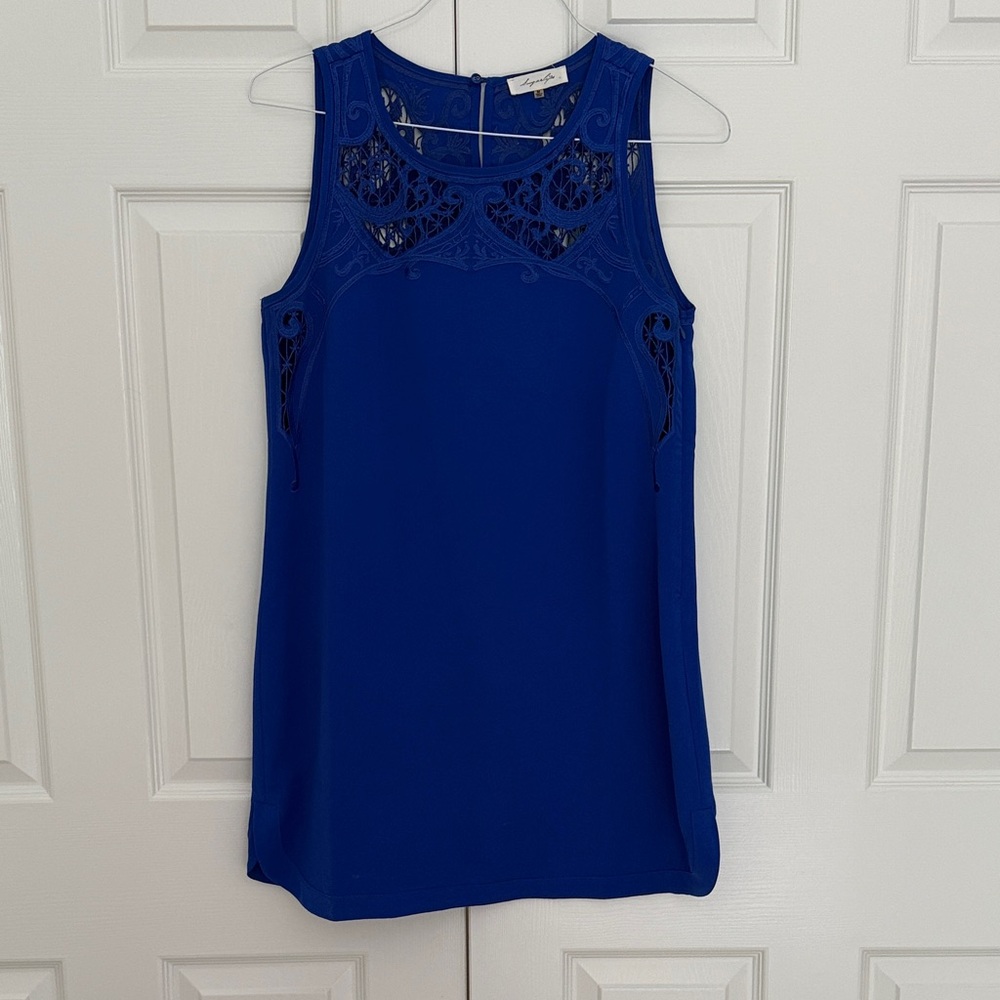 Sugarlips Royal Blue Lace Overlay Top